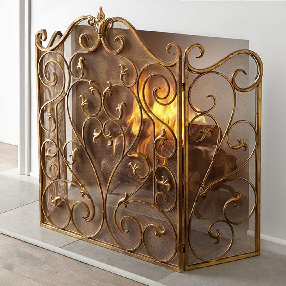 暖炉スクリーン 屋内暖炉スクリーン スパークスクリーン 錬鉄製暖炉